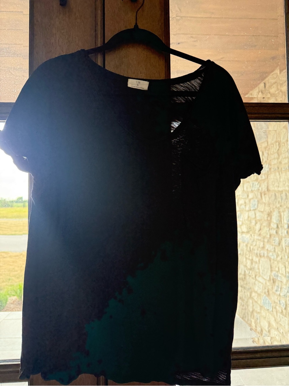 T.La Black Short Sleeve Crewneck Tee